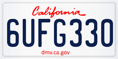 CA license plate 6UFG330