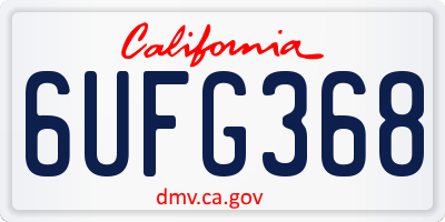 CA license plate 6UFG368