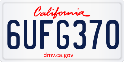 CA license plate 6UFG370