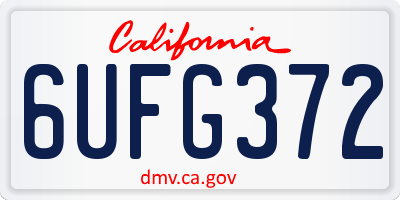 CA license plate 6UFG372
