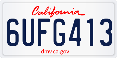 CA license plate 6UFG413