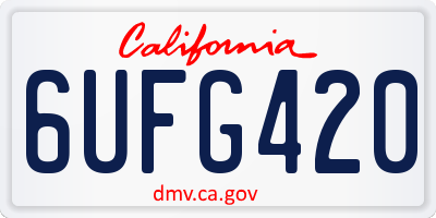 CA license plate 6UFG420