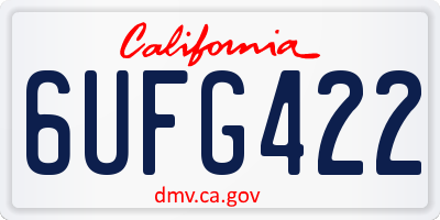 CA license plate 6UFG422