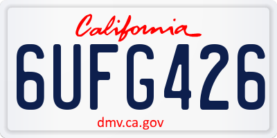 CA license plate 6UFG426