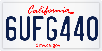 CA license plate 6UFG440