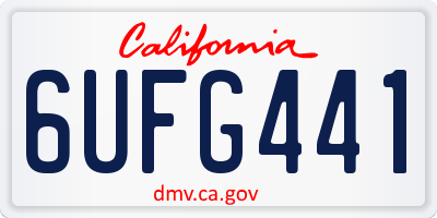 CA license plate 6UFG441