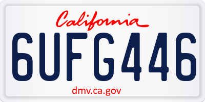 CA license plate 6UFG446