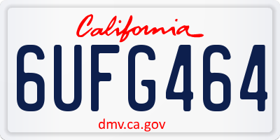CA license plate 6UFG464