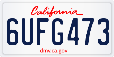 CA license plate 6UFG473