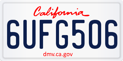 CA license plate 6UFG506