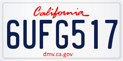 CA license plate 6UFG517