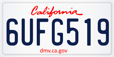 CA license plate 6UFG519