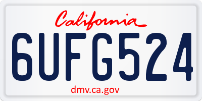 CA license plate 6UFG524