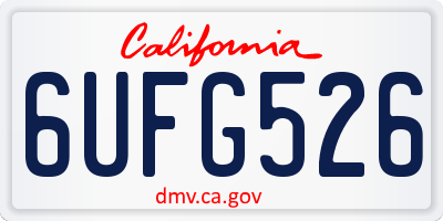 CA license plate 6UFG526