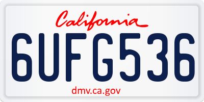 CA license plate 6UFG536