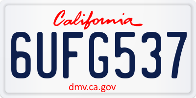 CA license plate 6UFG537