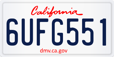 CA license plate 6UFG551