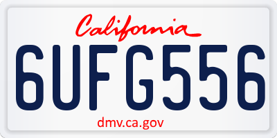 CA license plate 6UFG556