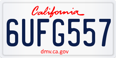 CA license plate 6UFG557