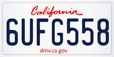 CA license plate 6UFG558