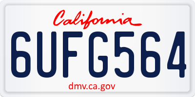 CA license plate 6UFG564