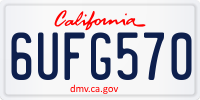 CA license plate 6UFG570