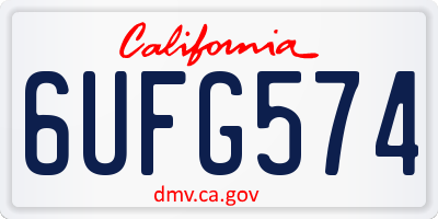 CA license plate 6UFG574