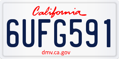CA license plate 6UFG591