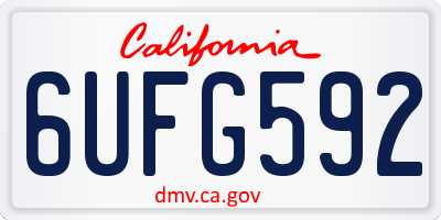 CA license plate 6UFG592