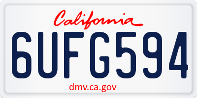 CA license plate 6UFG594