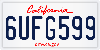 CA license plate 6UFG599