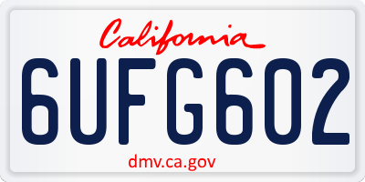 CA license plate 6UFG602