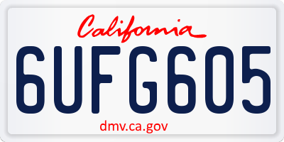 CA license plate 6UFG605