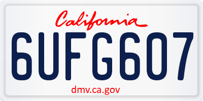 CA license plate 6UFG607
