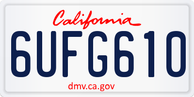 CA license plate 6UFG610