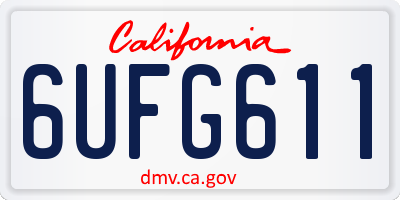 CA license plate 6UFG611