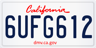 CA license plate 6UFG612