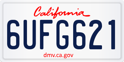 CA license plate 6UFG621