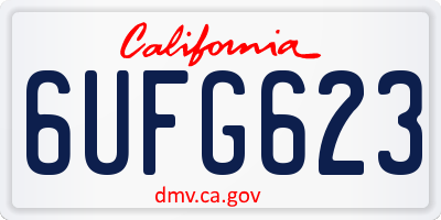 CA license plate 6UFG623