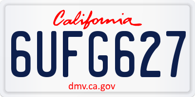 CA license plate 6UFG627