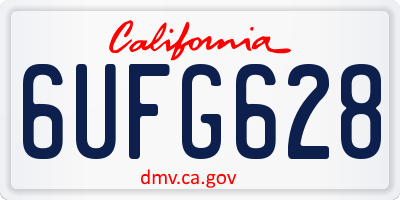 CA license plate 6UFG628