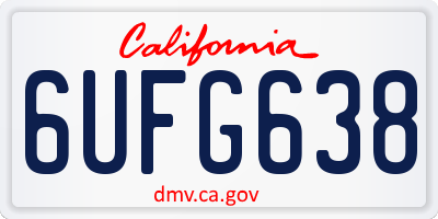 CA license plate 6UFG638