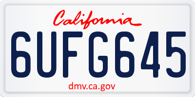CA license plate 6UFG645