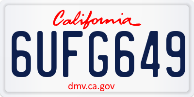 CA license plate 6UFG649
