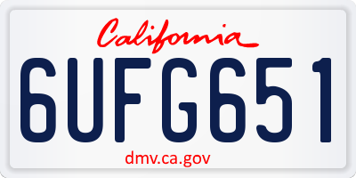 CA license plate 6UFG651