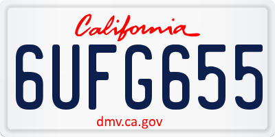 CA license plate 6UFG655