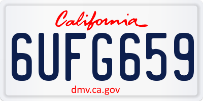 CA license plate 6UFG659