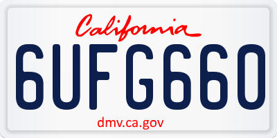 CA license plate 6UFG660
