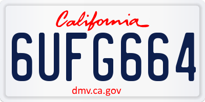 CA license plate 6UFG664