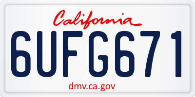 CA license plate 6UFG671